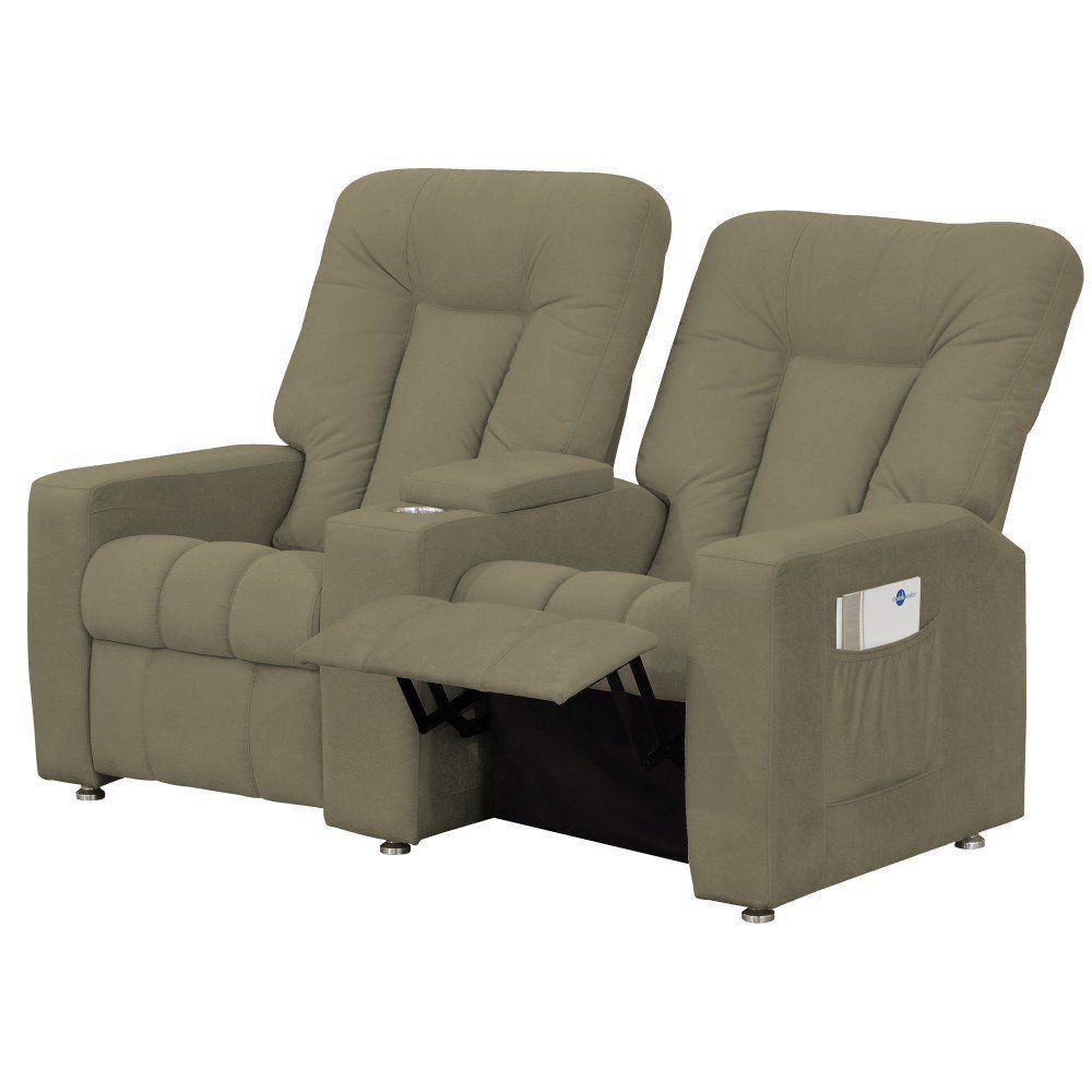 Poltrona Dupla Reclinável para Cinema Jetta MX8 Veludo Bege B-255 - Matrix