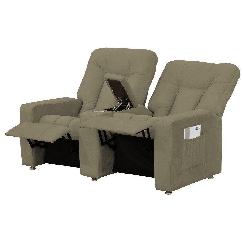 Poltrona Dupla Reclinável para Cinema Jetta MX8 Veludo Bege B-255 - Matrix
