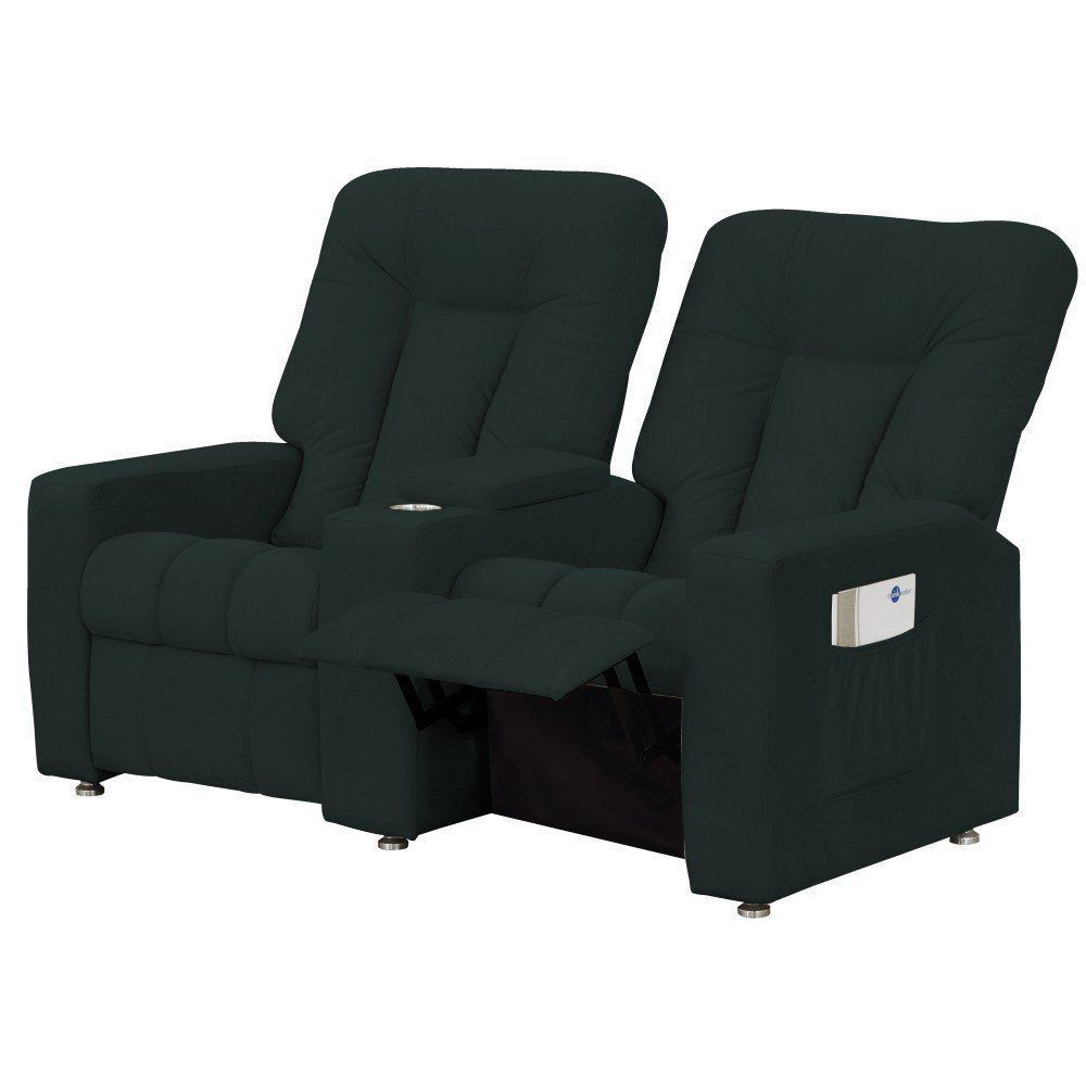 Poltrona Dupla Reclinável para Cinema Jetta MX8 Veludo Verde Escuro B-257 - Matrix