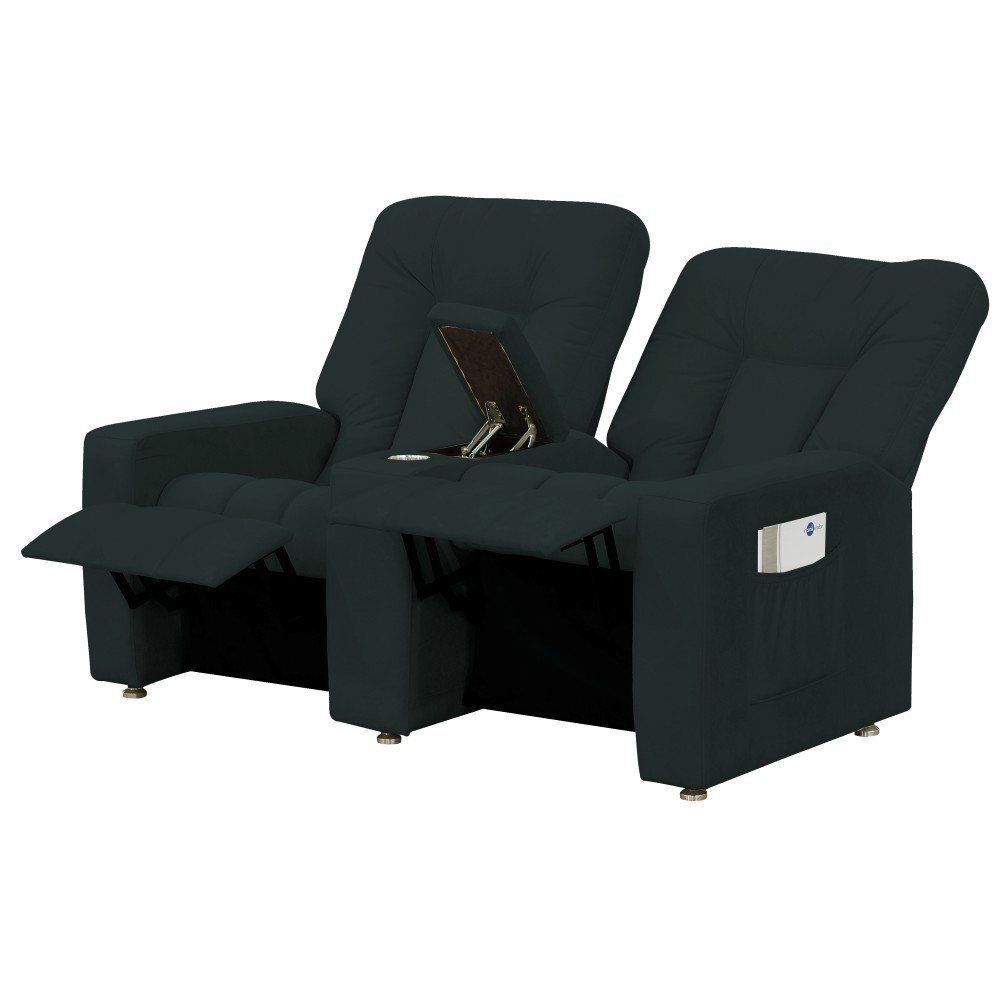 Poltrona Dupla Reclinável para Cinema Jetta MX8 Veludo Verde Escuro B-257 - Matrix