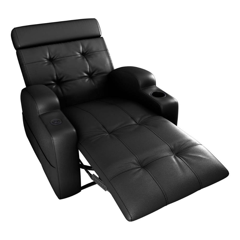 Poltrona Reclinável Do Papai Automática Com Usb E Porta Copos Cherokee Sintetico Preto Matrix