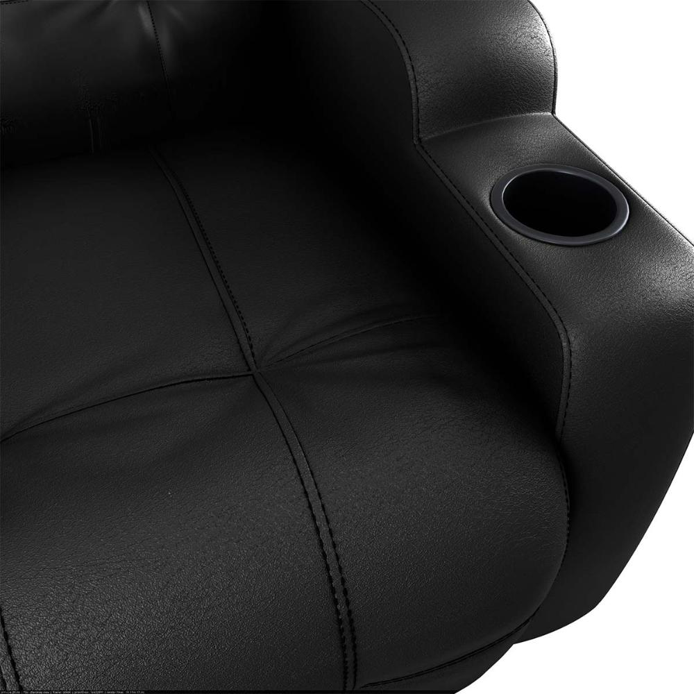 Poltrona Reclinável Do Papai Automática Com Usb E Porta Copos Cherokee Sintetico Preto Matrix