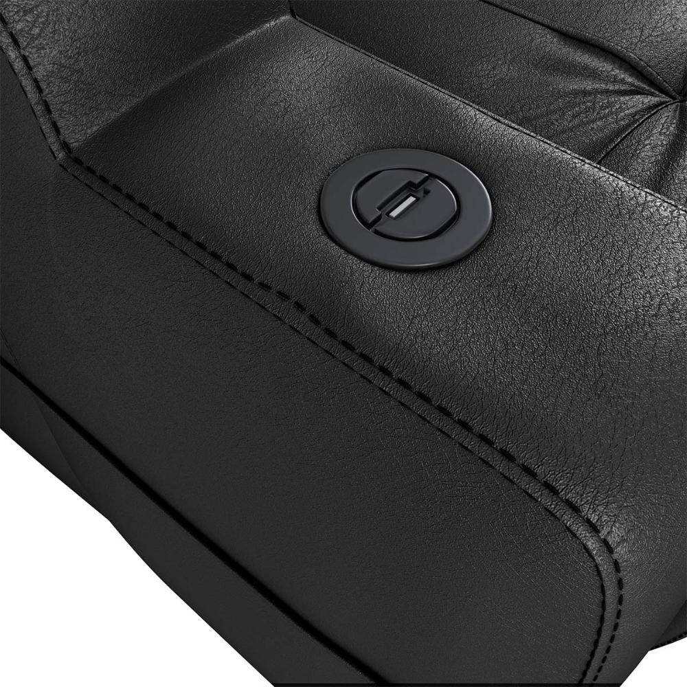Poltrona Reclinável Do Papai Automática Com Usb E Porta Copos Cherokee Sintetico Preto Matrix