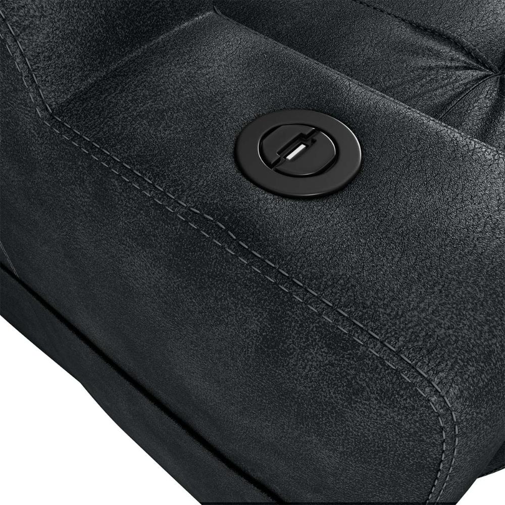 Poltrona Reclinável Do Papai Automática Com Usb E Porta Copos Cherokee Sintetico Rustico Preto Matrix
