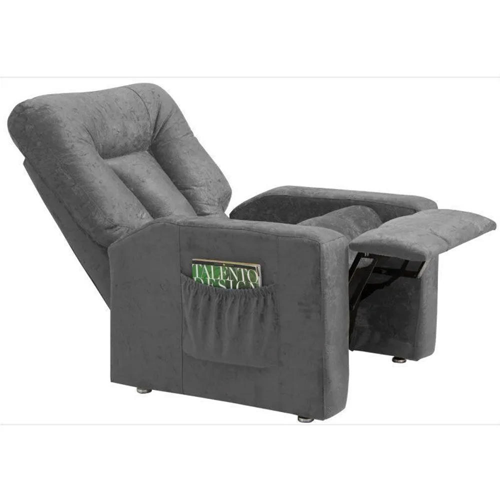 Poltrona Reclinável Pallas MX-5 Suede Amassado Cinza - Matrix