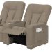 Poltrona Tripla Reclinável para Cinema Jetta MX9 Suede Amassado Marrom B-388 - Matrix