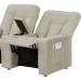 Poltrona Tripla Reclinável para Cinema Jetta MX9 Suede Pena Bege B-374 - Matrix