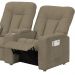 Poltrona Tripla Reclinável para Cinema Jetta MX9 Suede Pena Bege Escuro B-375 - Matrix
