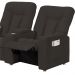 Poltrona Tripla Reclinável para Cinema Jetta MX9 Suede Pena Marrom B-376 - Matrix