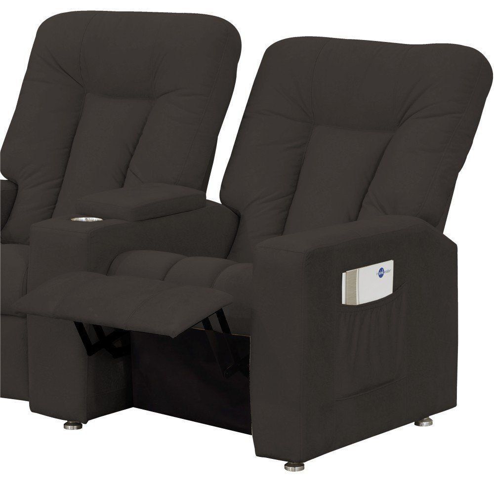 Poltrona Tripla Reclinável para Cinema Jetta MX9 Suede Pena Marrom B-376 - Matrix