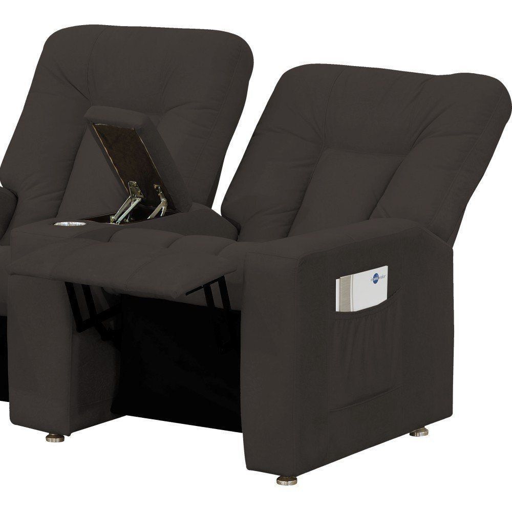 Poltrona Tripla Reclinável para Cinema Jetta MX9 Suede Pena Marrom B-376 - Matrix