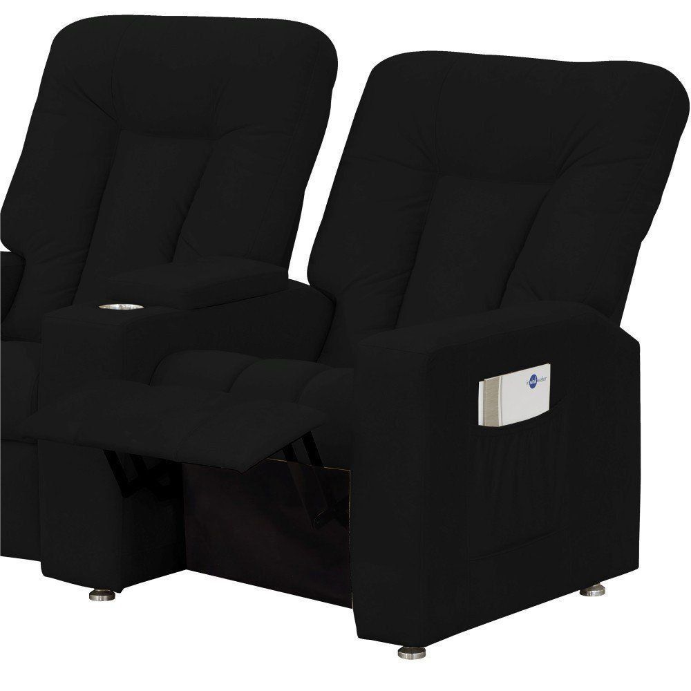 Poltrona Tripla Reclinável para Cinema Jetta MX9 Suede Pena Preto B-379 - Matrix