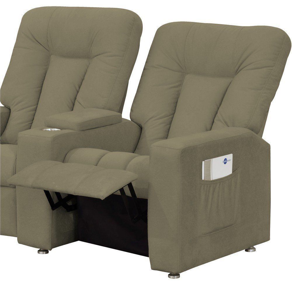 Poltrona Tripla Reclinável para Cinema Jetta MX9 Veludo Bege B-255 - Matrix