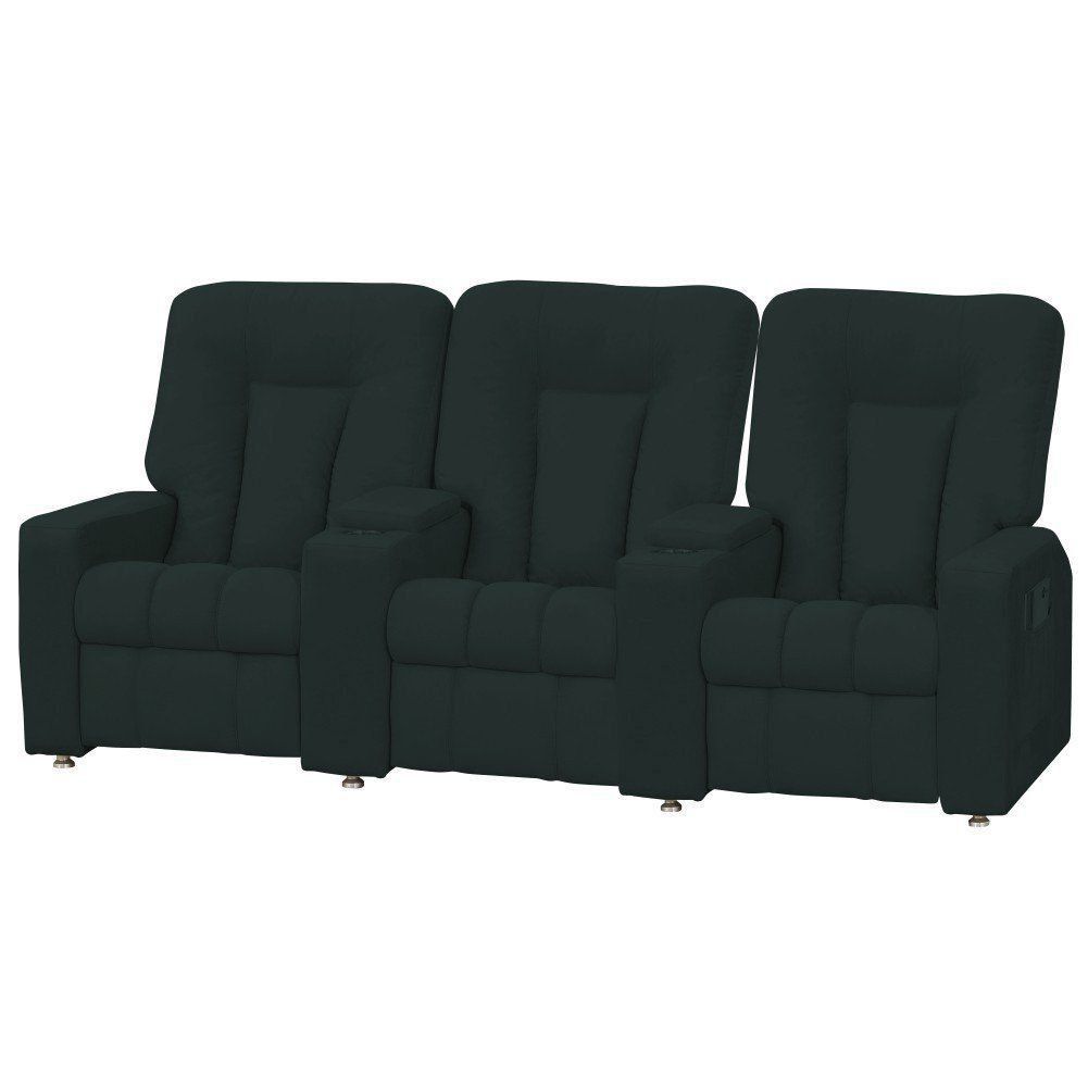 Poltrona Tripla Reclinável para Cinema Jetta MX9 Veludo Verde Escuro B-257 - Matrix