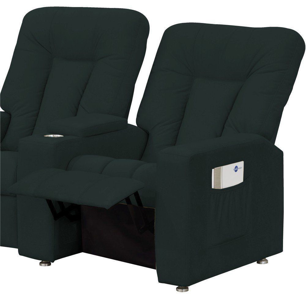 Poltrona Tripla Reclinável para Cinema Jetta MX9 Veludo Verde Escuro B-257 - Matrix