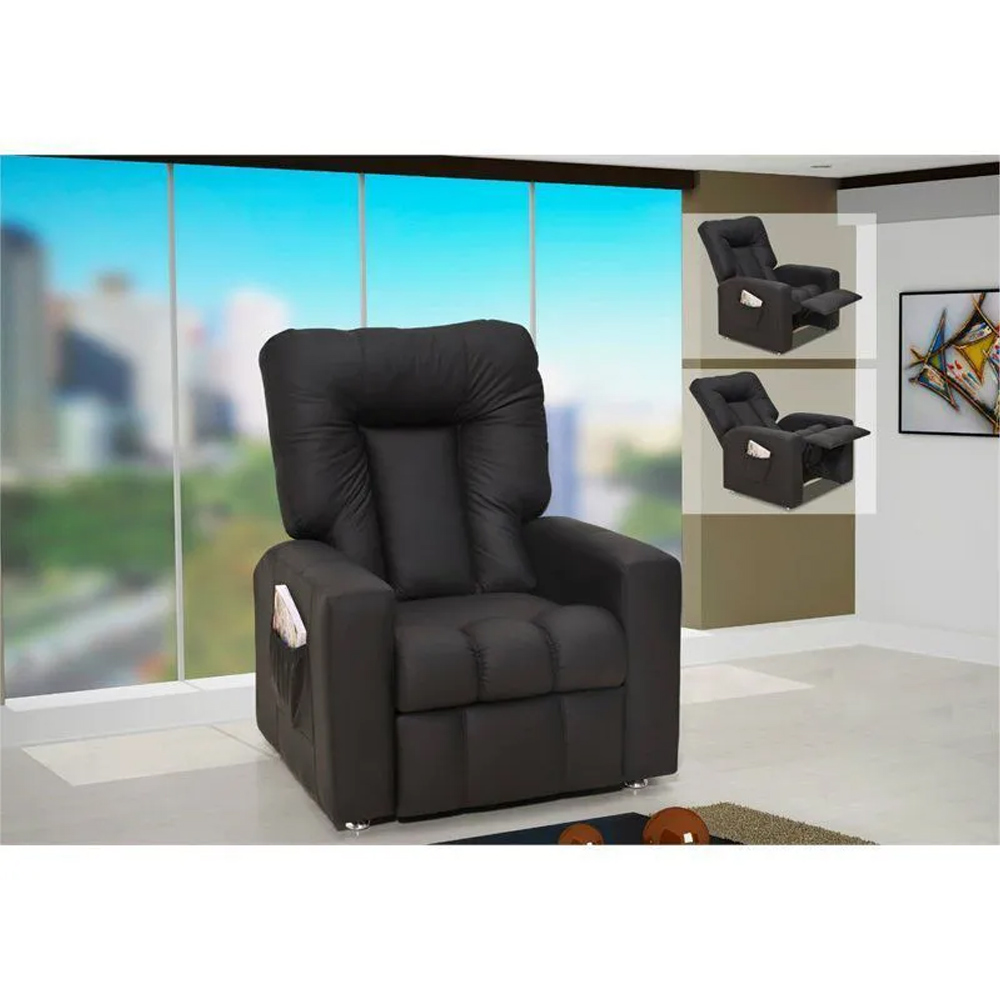 Poltrona do Papai Reclinável Pallas MX5 Corano Preto E-281 - Matrix