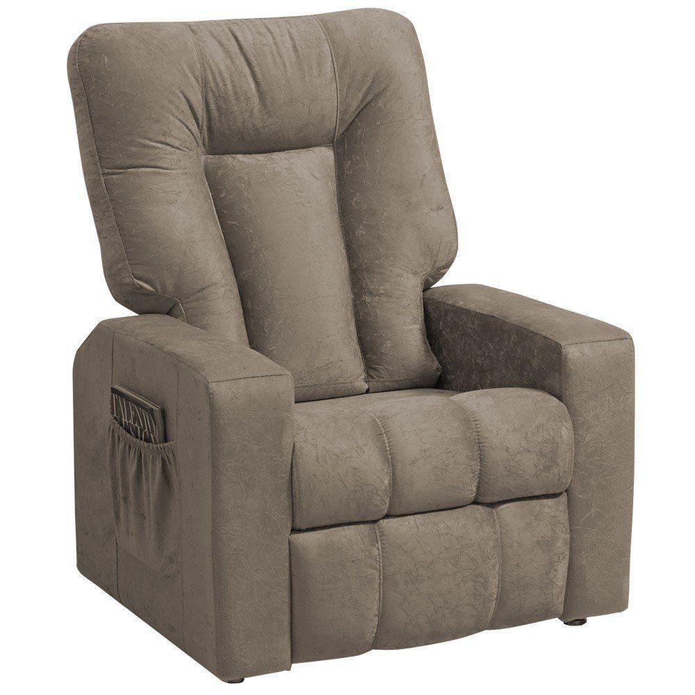 Poltrona do Papai Reclinável Pallas MX5 Suede Amassado Marrom B-388 - Matrix