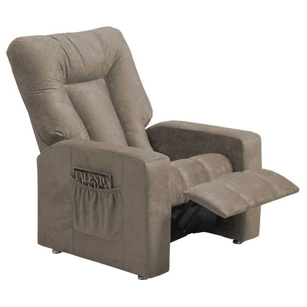 Poltrona do Papai Reclinável Pallas MX5 Suede Amassado Marrom B-388 - Matrix