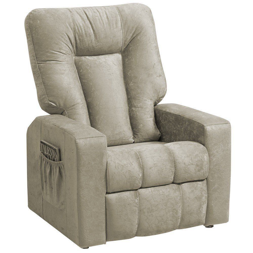 Poltrona do Papai Reclinável Pallas MX5 Suede Pena Bege B-374 - Matrix