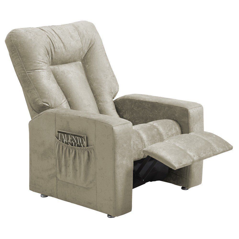 Poltrona do Papai Reclinável Pallas MX5 Suede Pena Bege B-374 - Matrix