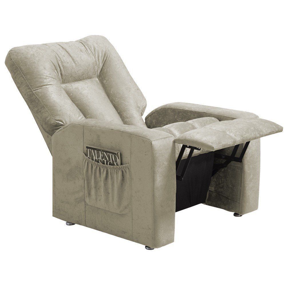 Poltrona do Papai Reclinável Pallas MX5 Suede Pena Bege B-374 - Matrix