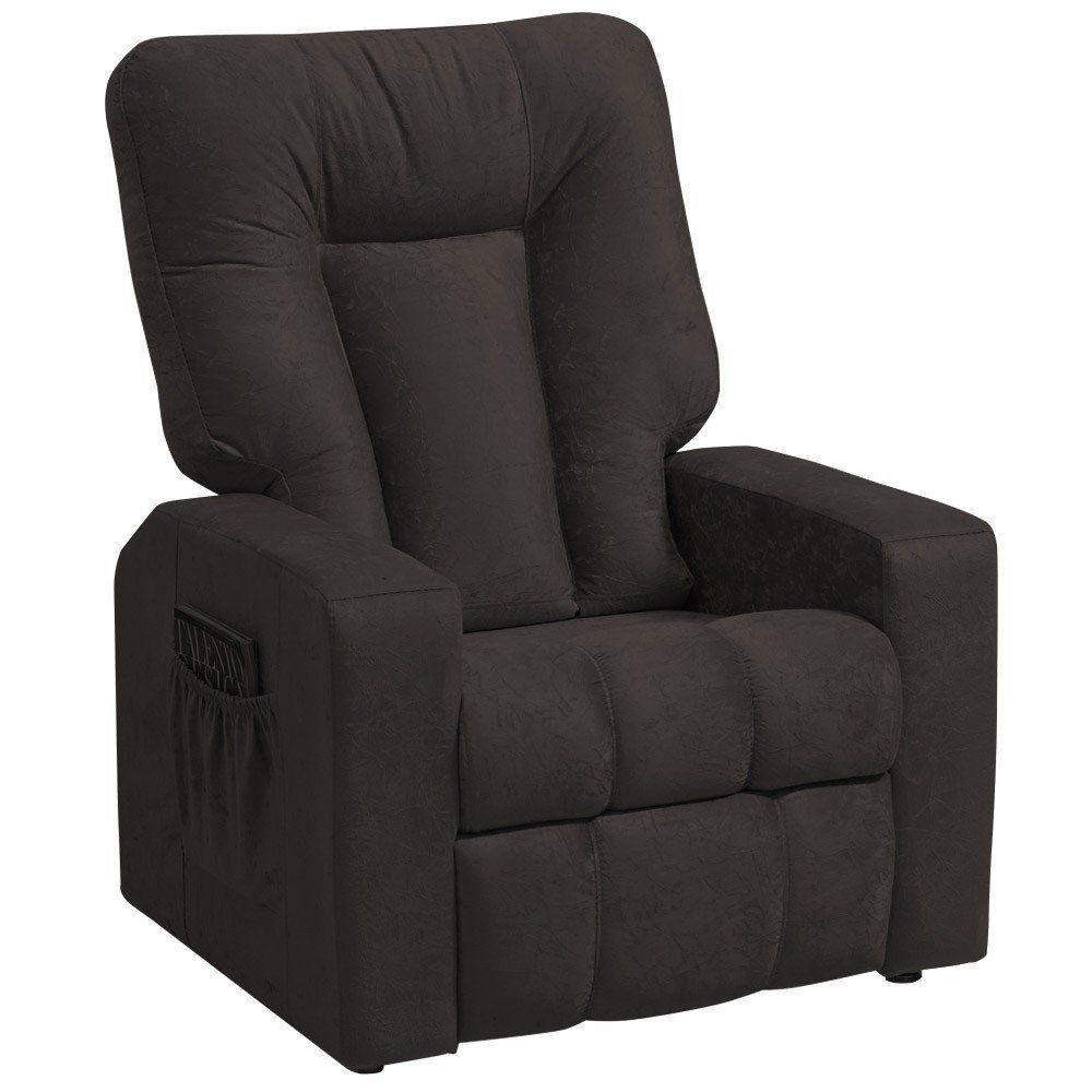 Poltrona do Papai Reclinável Pallas MX5 Suede Pena Marrom B-376 - Matrix