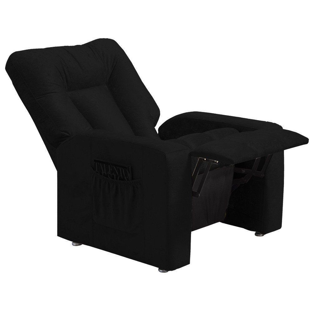Poltrona do Papai Reclinável Pallas MX5 Suede Pena Preto B-379 - Matrix