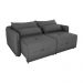 Sofá Cama 2 Lugares Com Almofadas 205Cm Celine Suede Cinza Matrix