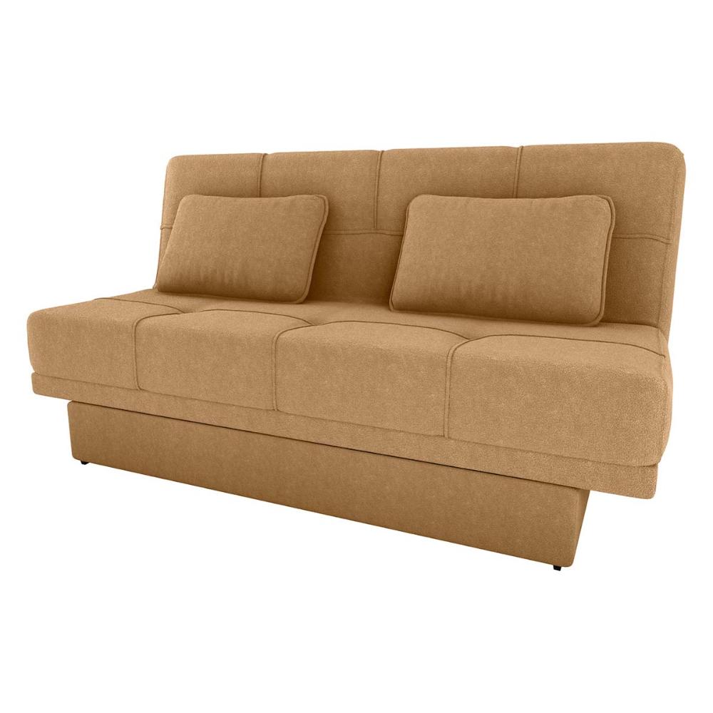 Sofá Cama 3 Lugares 200Cm Com Almofadas Sany Boucle Mostarda Matrix