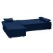 Sofá-Cama Casal 3 Lugares Reclinável Penélope com Chaise Esquerdo Veludo Azul