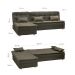 Sofá-Cama Casal 3 Lugares Reclinável Penélope com Chaise Esquerdo Veludo Marrom Claro