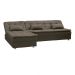 Sofá-Cama Casal 3 Lugares Reclinável Penélope com Chaise Esquerdo Veludo Marrom Claro