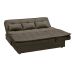 Sofá-Cama Casal 3 Lugares Reclinável Penélope com Chaise Esquerdo Veludo Marrom Claro