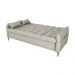 Sofá Cama Reclinável Com Almofadas 3 Lugares 200Cm Pillar Linho Cinza Matrix