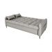 Sofá Cama Reclinável Com Almofadas 3 Lugares 200Cm Pillar Linho Mileniun Saturno Cinza Matrix