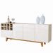 Buffet Duna Com Espelho Fenix 3 Portas 1 Gaveta e Adega Mavaular Off White