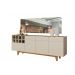 Buffet Duna Com Espelho Fenix 3 Portas 1 Gaveta e Adega Mavaular Off White/Naturale