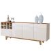 Buffet Duna Com Espelho Fenix 3 Portas 1 Gaveta e Adega Mavaular Off White/Naturale