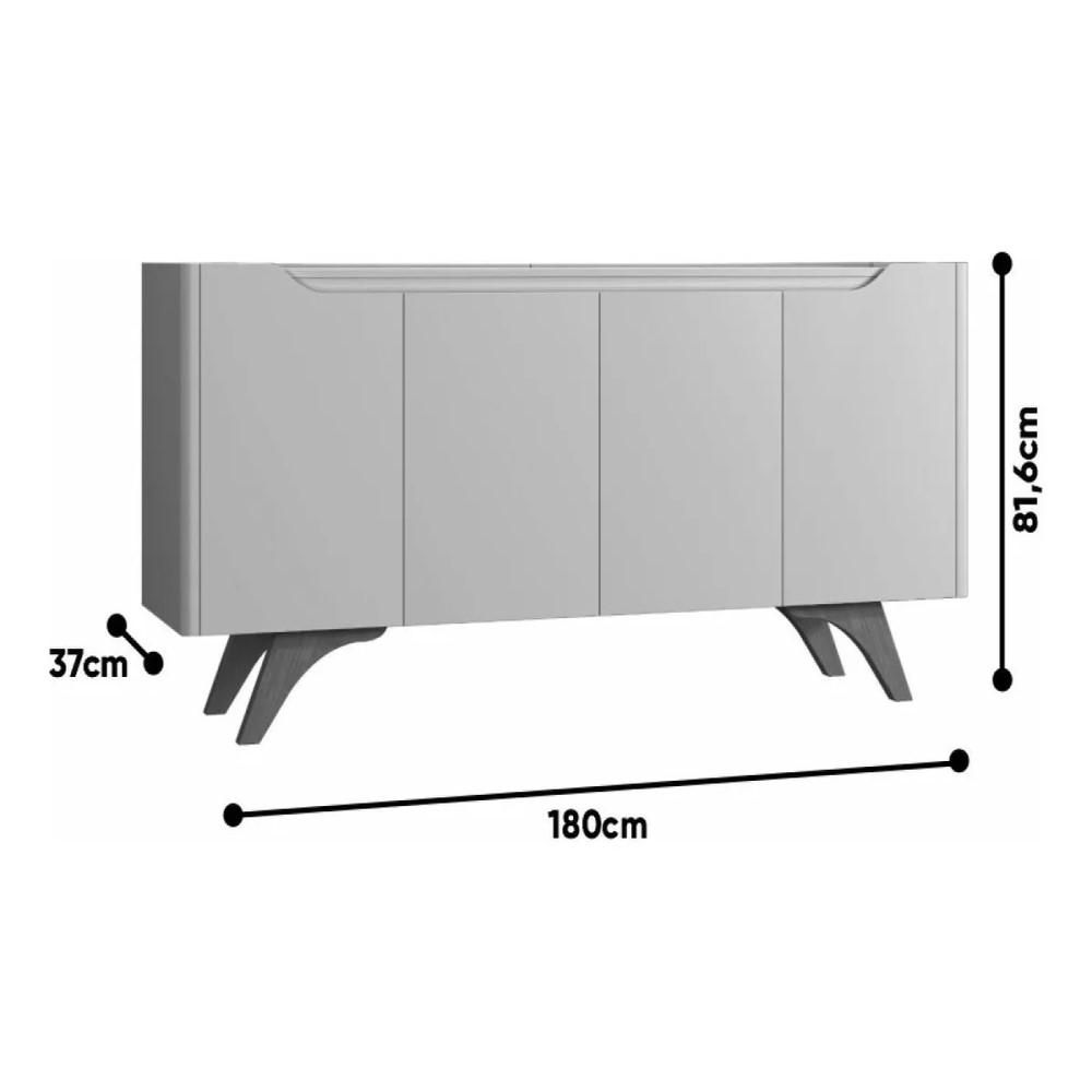 Buffet Grécia 4 Portas Mavaular Off White Naturalle