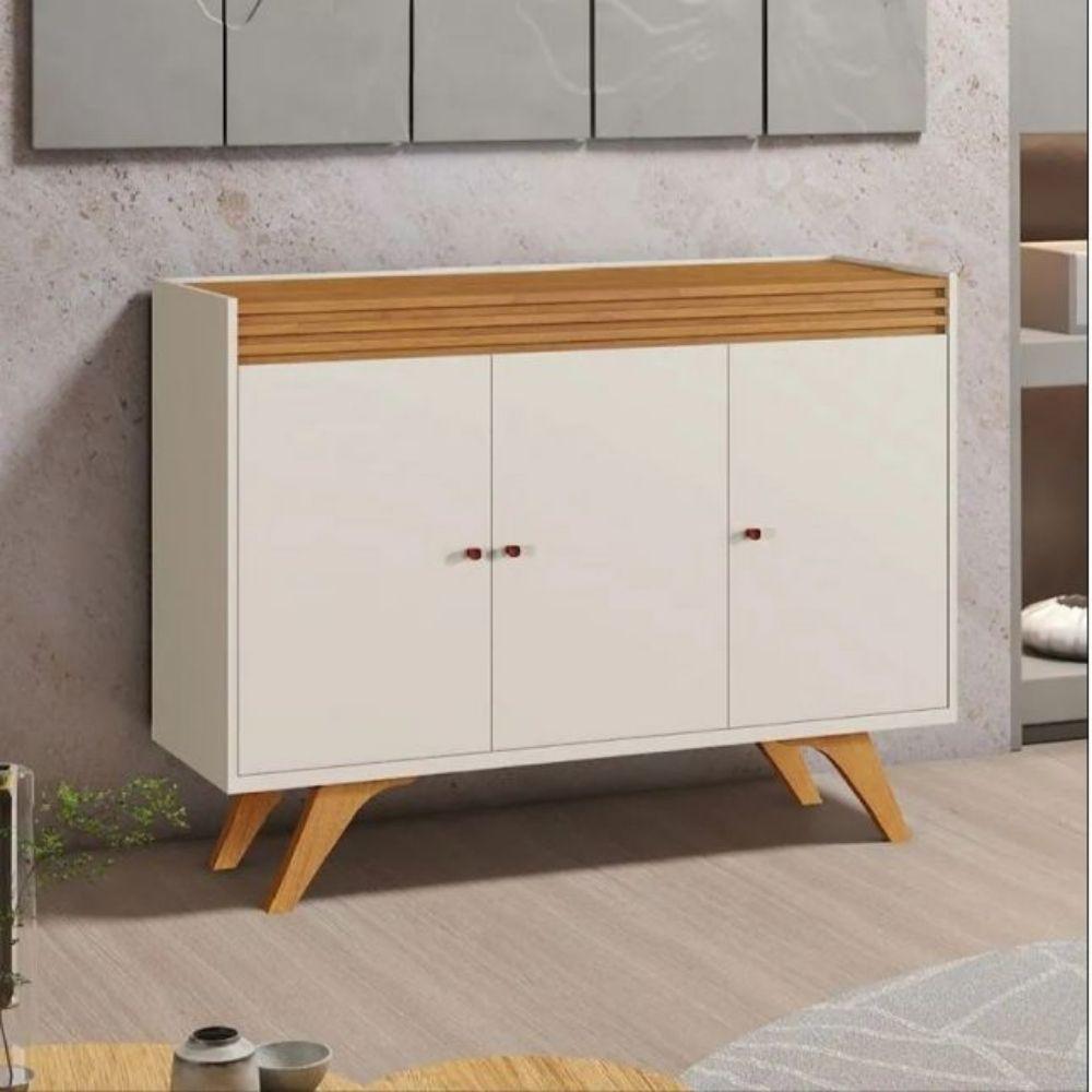 Buffet Madrid 3 Portas Mavaular Off White Naturalle