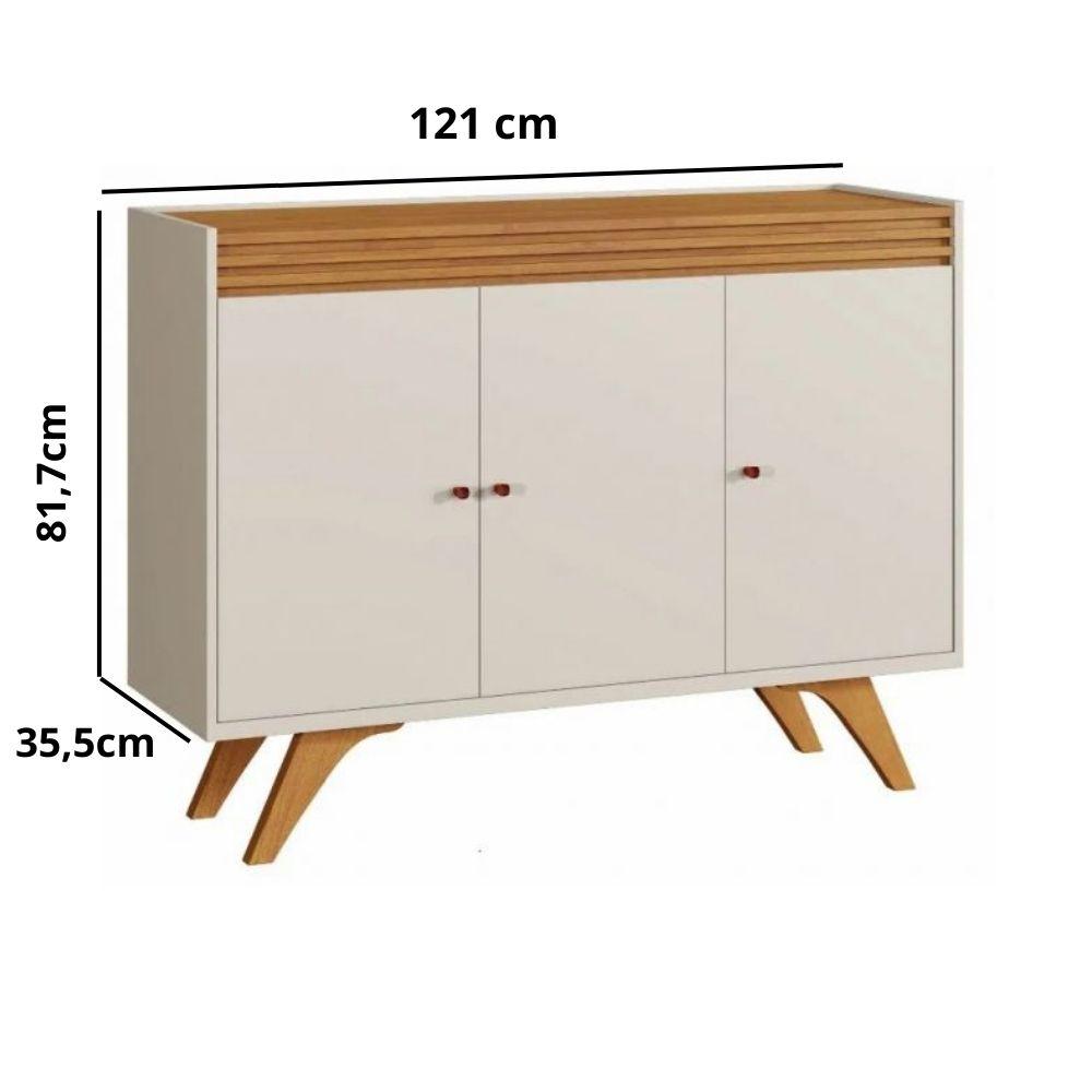 Buffet Madrid 3 Portas Mavaular Off White Naturalle