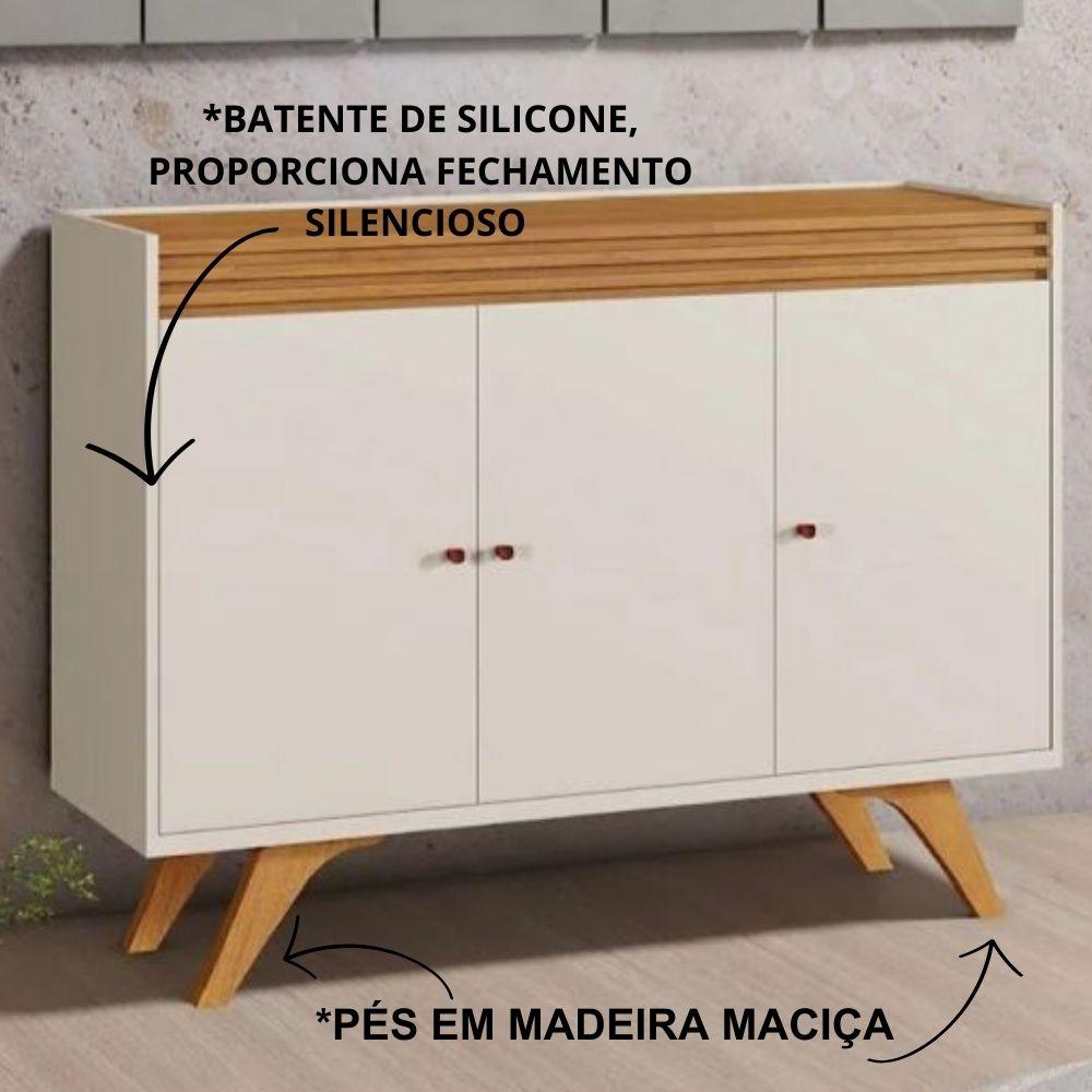Buffet Madrid 3 Portas Mavaular Off White Naturalle