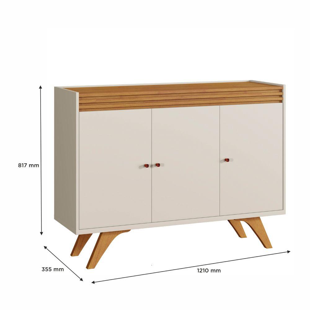 Buffet Madrid 3 Portas Mavaular Off White Naturalle