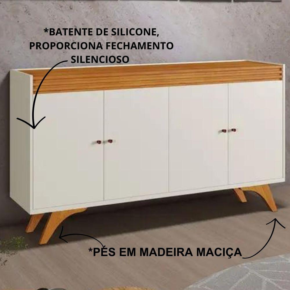 Buffet Madrid 4 Portas Mavaular Off White Naturalle