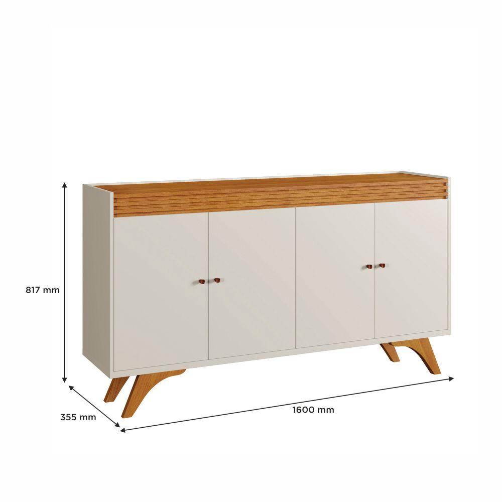 Buffet Madrid 4 Portas Mavaular Off White Naturalle
