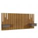 Cabeceira King Paris Ripado Quarto 2 Mesas com Gaveta e Led Naturale/Platinum