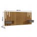 Cabeceira King Paris Ripado Quarto 2 Mesas com Gaveta e Led Naturale/Platinum