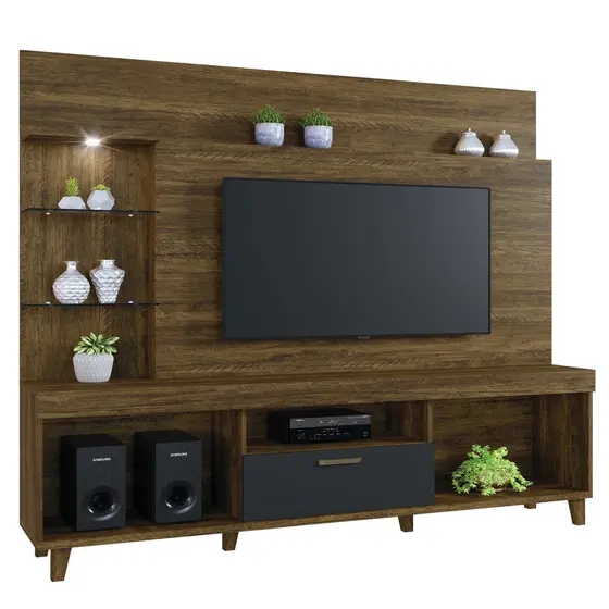 Home para TV até 65 Polegadas 1 Porta Veneza Mavaular Canion/Preto