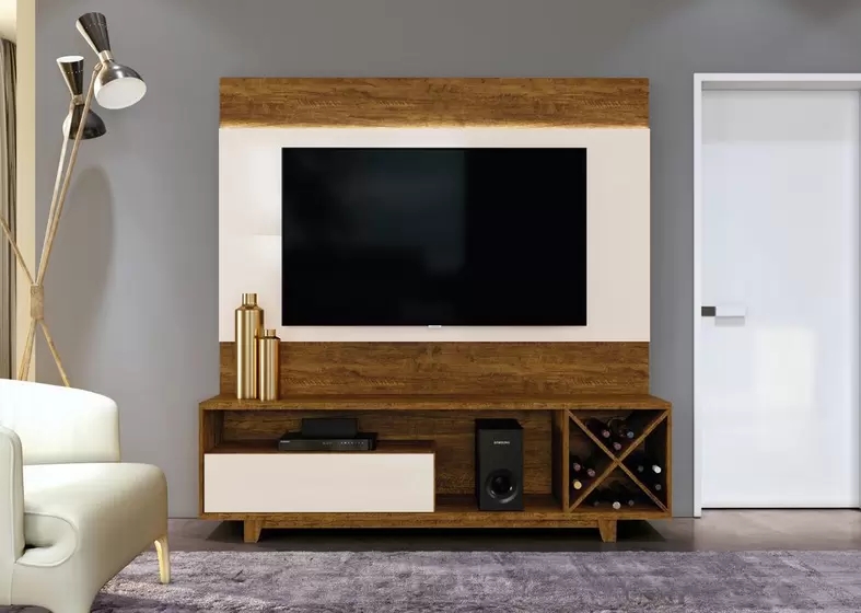 Home para TV até 65 Polegadas com Led 1 Gaveta Detroit Mavaular Canion/Off