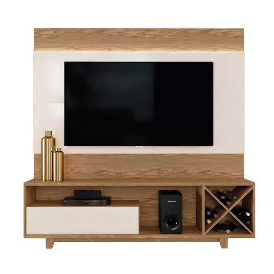 Home para TV até 65 Polegadas sem Led 1 Gaveta Detroit Mavaular Damasco/Off